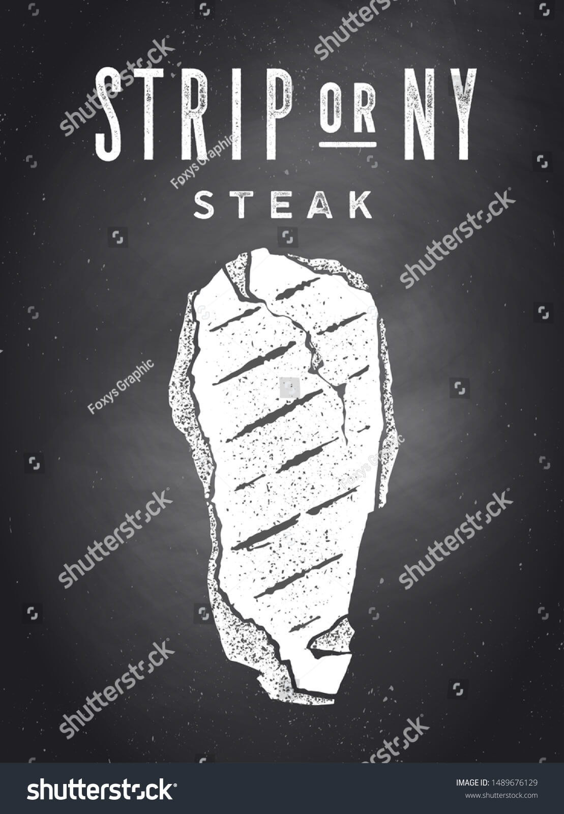 Steak Chalkboard Poster Steak Silhouette Text Stock Vector Throughout Chalkboard Poster Template
