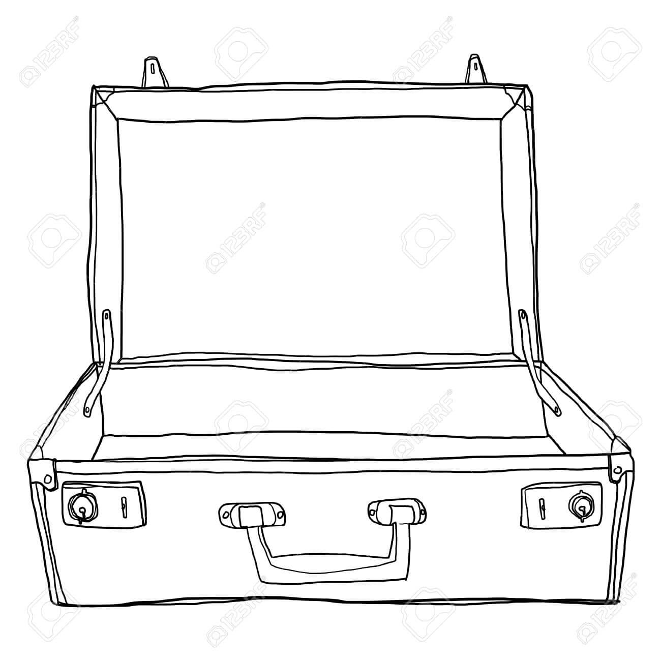 Stock Illustration Throughout Blank Suitcase Template