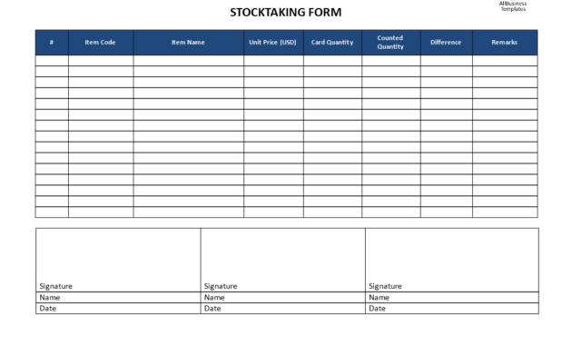Stocktaking Template | Templates At Allbusinesstemplates in Bin Card Template