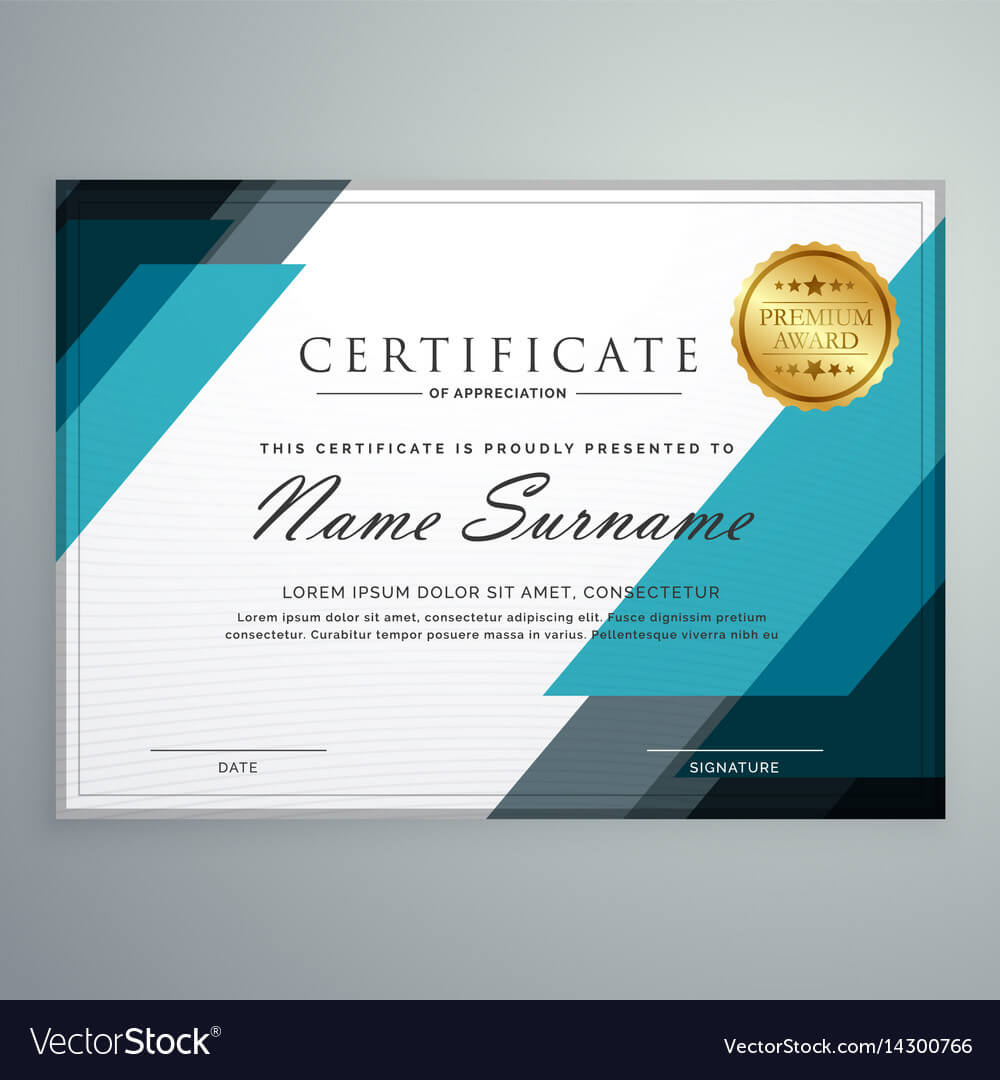 Stylish Certificate Of Appreciation Award Design For Award Certificate Design Template