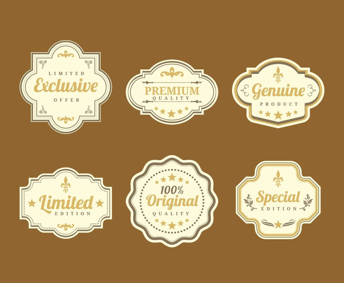 Stylish Vintage Labels Vector Vector Art & Graphics Intended For Antique Labels Template