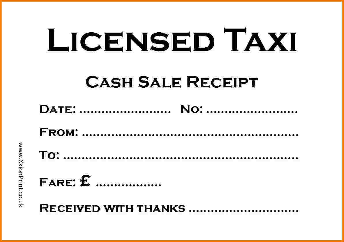 Taxi Receipt Template – Printable Receipt Template Inside Blank Taxi Receipt Template