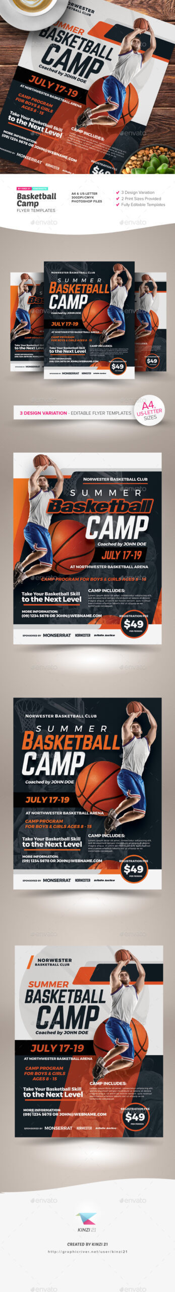 Teens Stationery And Design Templates From Graphicriver In Basketball Camp Brochure Template