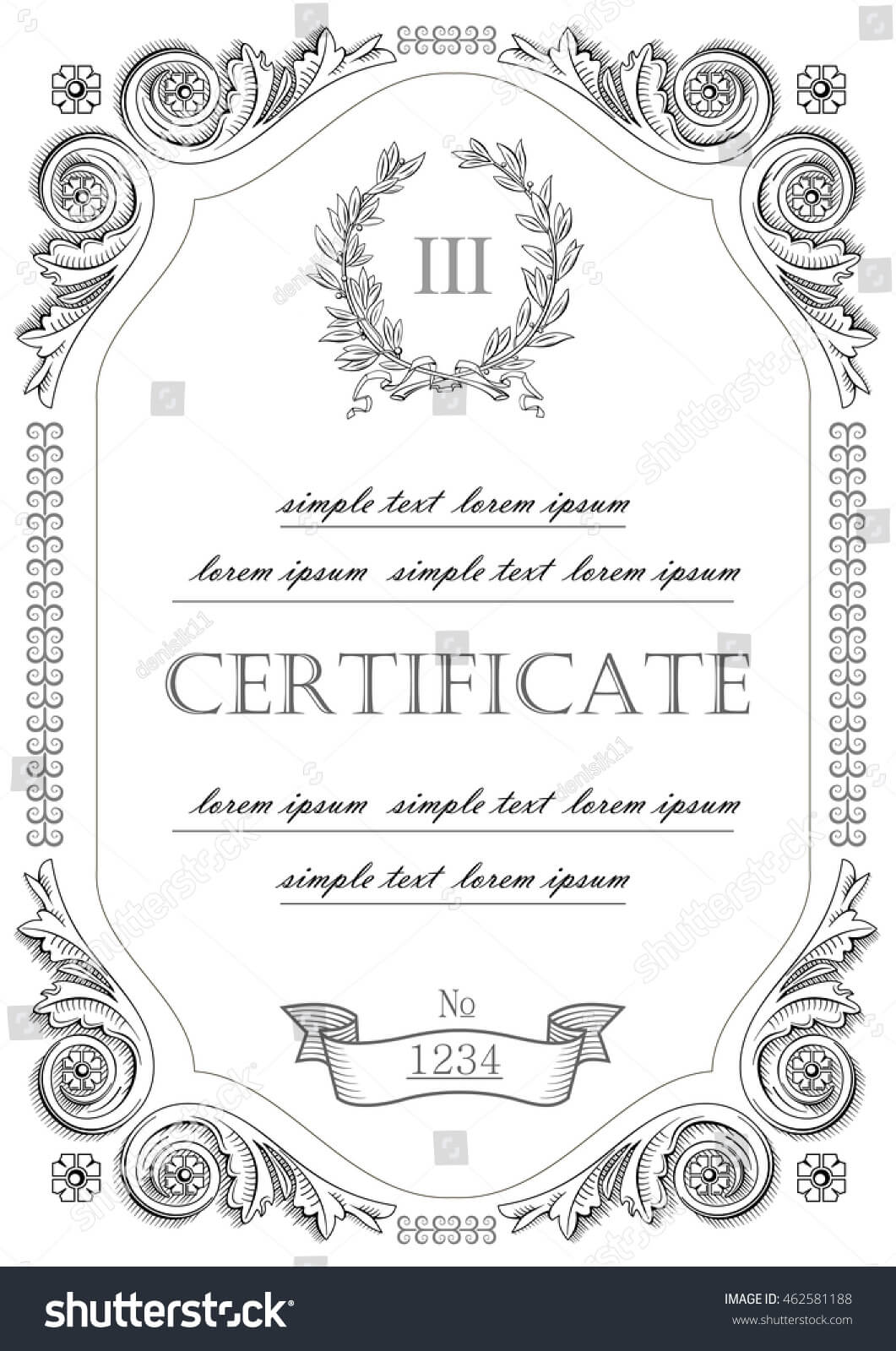 Template Certificate License Vintage Classicstyle Vector Within Certificate Of License Template