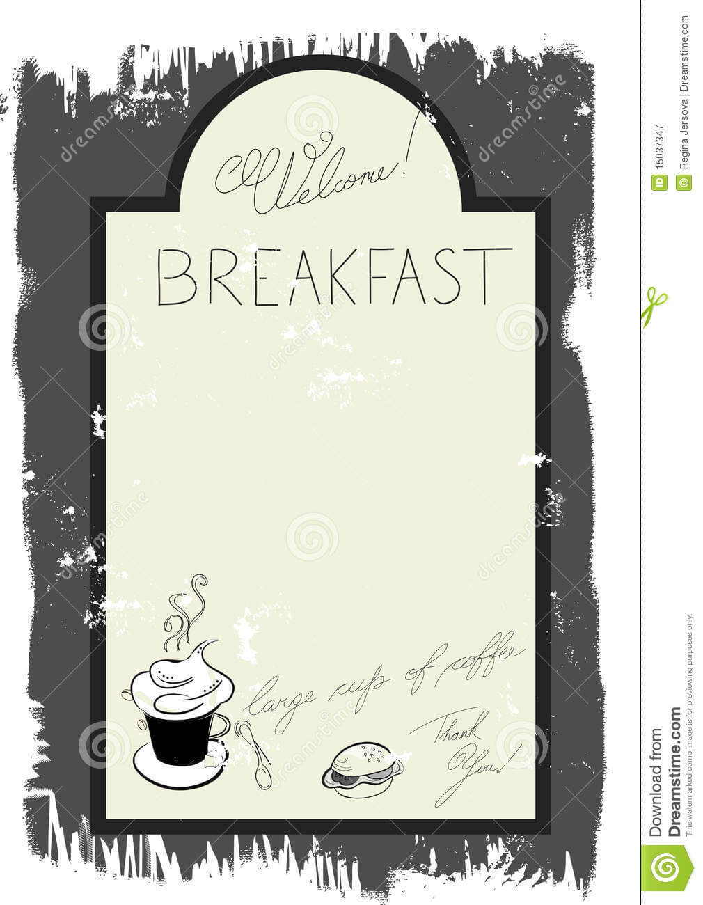 Template For Breakfast Menu Stock Vector – Illustration Of Throughout Breakfast Menu Template Word