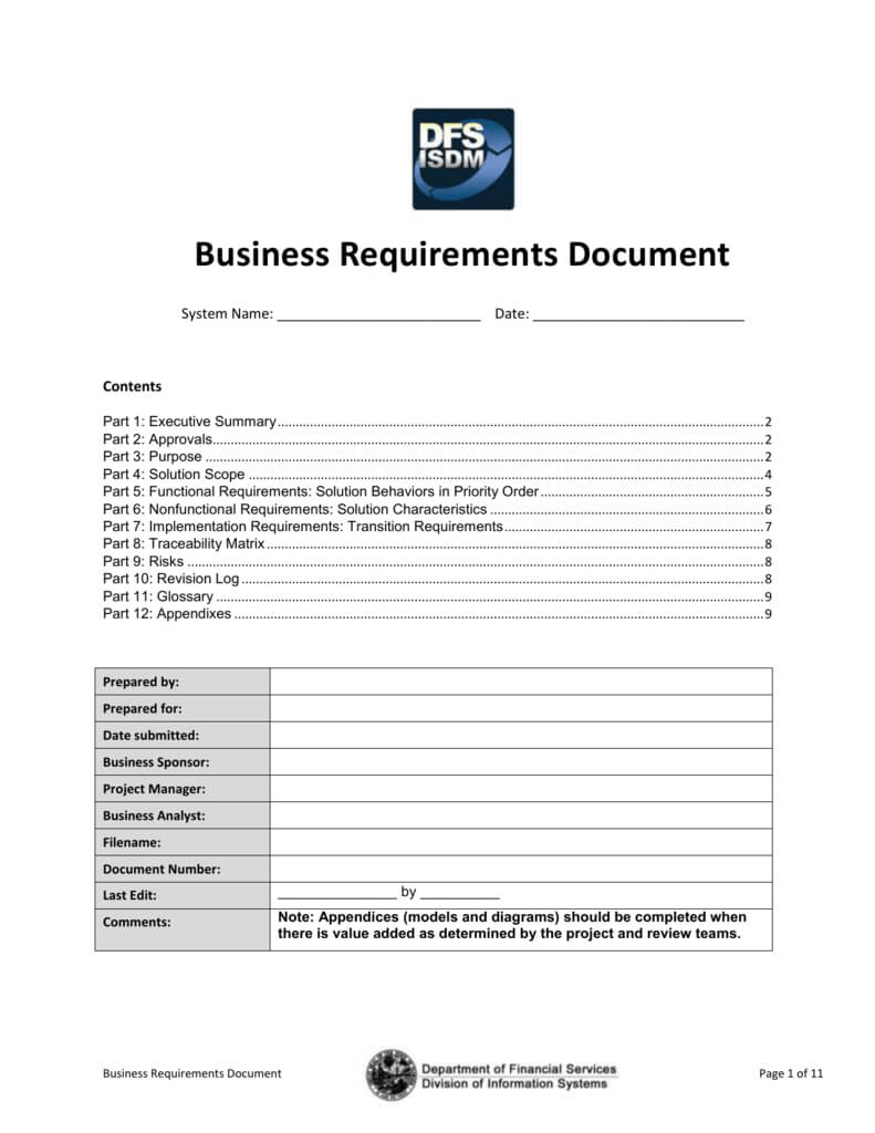 This Business Requirements Document Template Conforms To Pertaining To Business Analyst Documents Templates