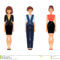 Three Business Women In Office Clothes Stock Vector Regarding Business Attire For Women Template
