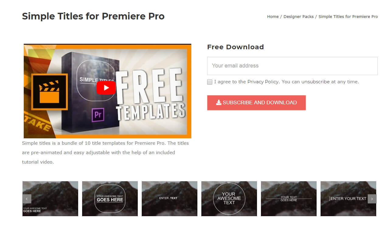 Top 20 Adobe Premiere Title/intro Templates [Free Download] Intended For Adobe Premiere Title Templates