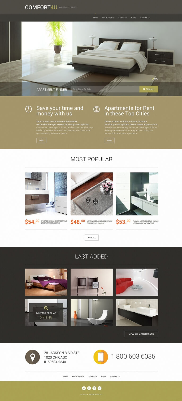 Top 40 Off The Shelf WordPress Themes For Business | Web Intended For Apartment Rental Flyer Template