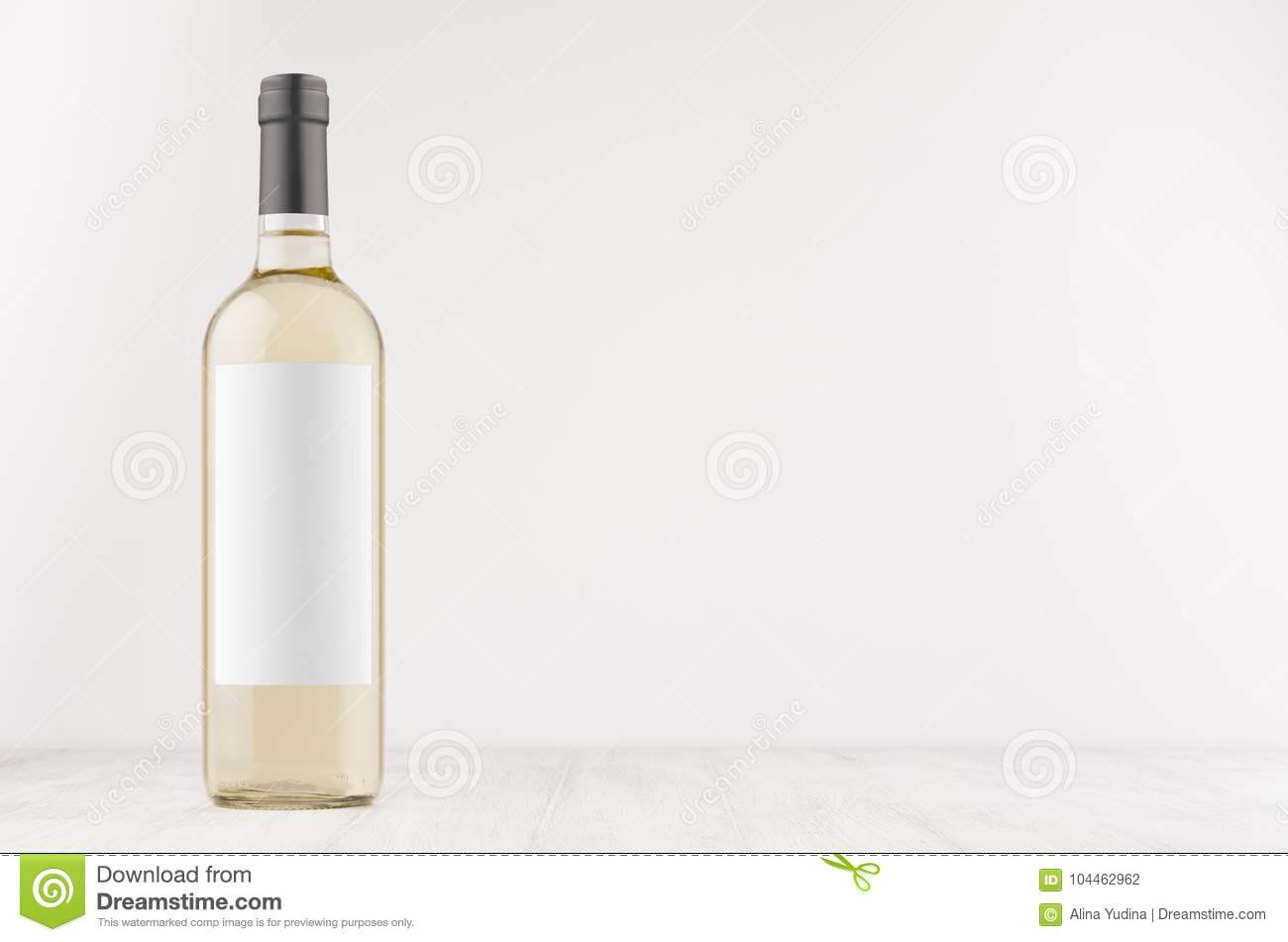 Transparent White Wine Bottle With Blank White Label On Pertaining To Blank Wine Label Template