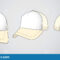 Trucker Cap For Template Vector : White / Cream Stock Regarding 5 Panel Hat Template