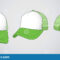 Trucker Cap For Template Vector : White / Green Stock With Regard To 5 Panel Hat Template
