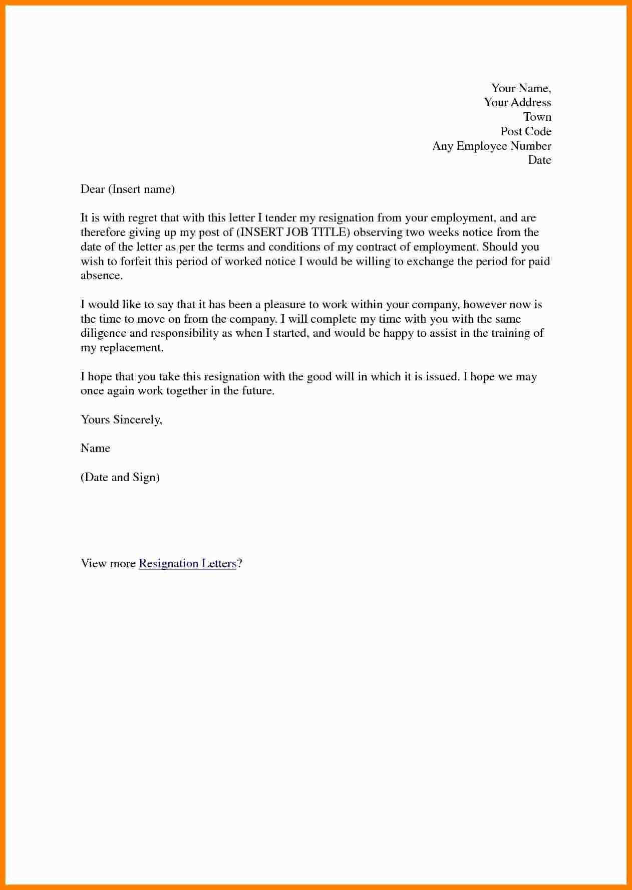 Two Week Notice Letter Wcourt Templates At Template 2 For With 2 Week Notice Letter Template