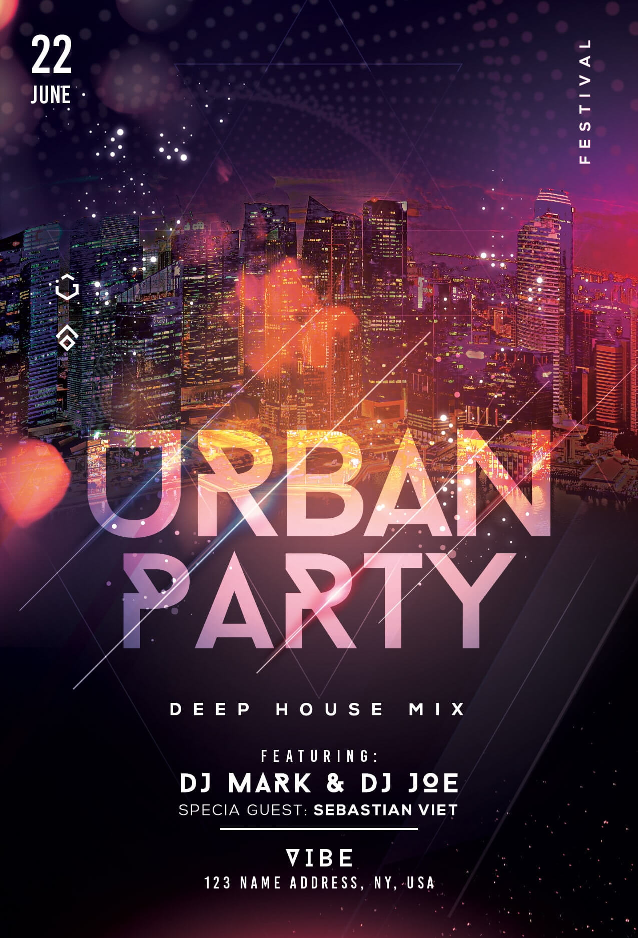 Urban Party Mix Free Psd Flyer Template – Free Psd Flyer Throughout Anniversary Flyer Template Free