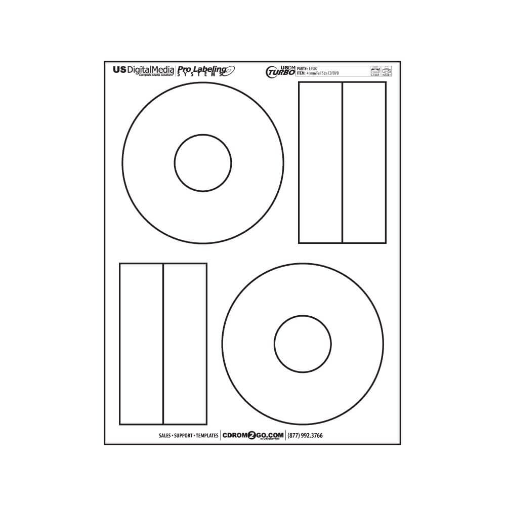 Usdm Turbo² Full Size Cd Labels 40Mm 2 Up – Cdrom2Go Inside Cd Stomper 2 Up Standard With Center Labels Template