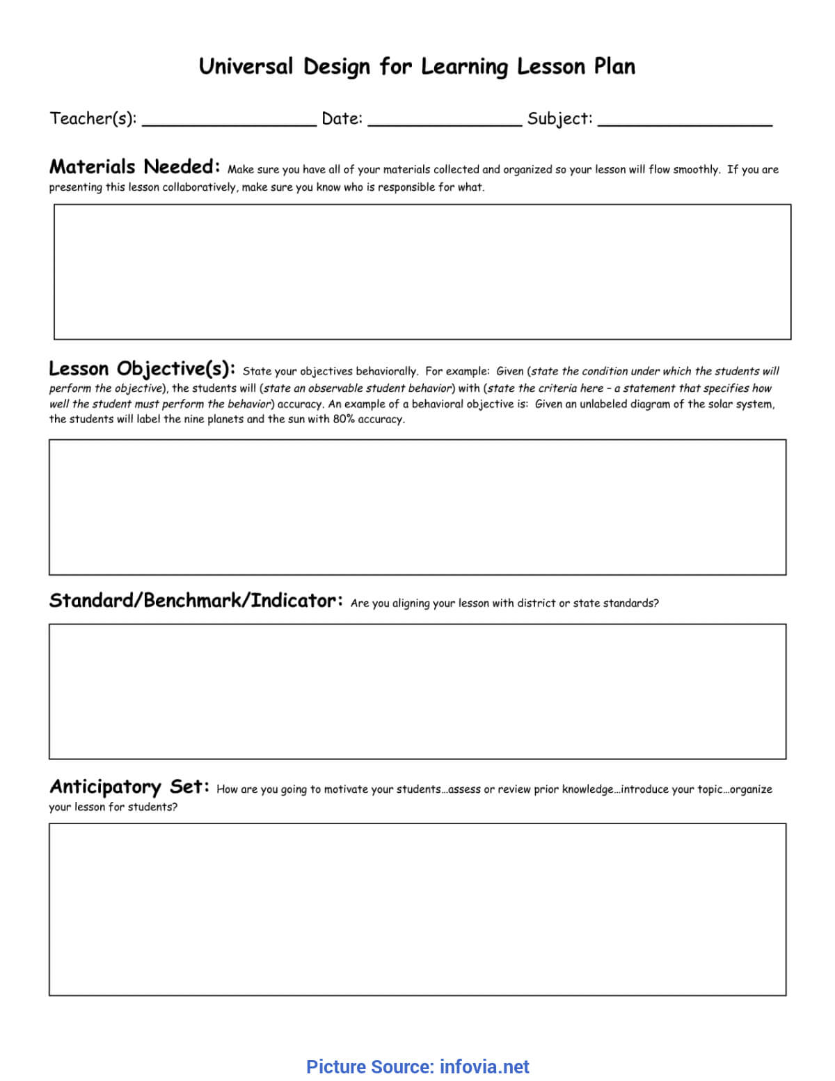 Useful Lesson Plan For Nursery English 30 Images Of Blank Pertaining To Blank Unit Lesson Plan Template