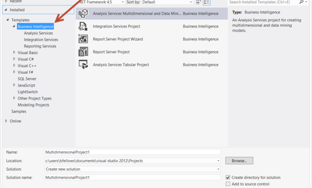 Using Ssis Bids With Visual Studio 2012 / 2013 - Stack Overflow intended for Business Intelligence Templates For Visual Studio 2010
