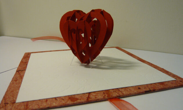 Valentine's Day Pop Up Card: 3D Heart Tutorial - Creative for 3D Heart Pop Up Card Template Pdf