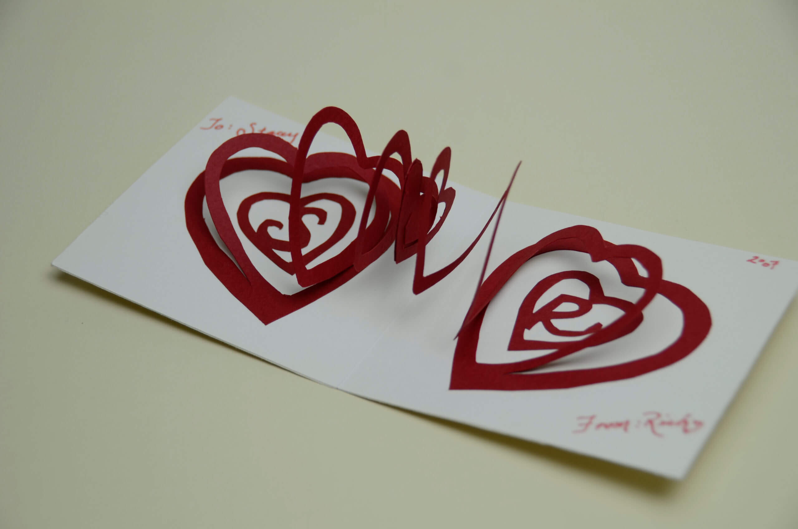 Valentine's Day Pop Up Card: Spiral Heart Tutorial For 3D Heart Pop Up Card Template Pdf