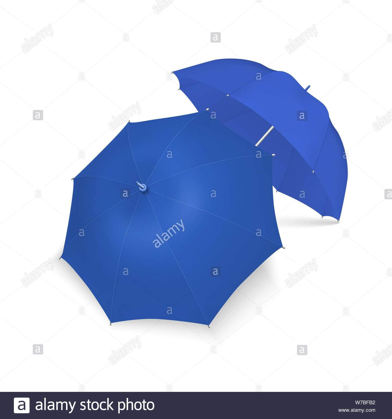 Vector 3D Realistic Render Blue Blank Umbrella Icon Set In Blank Umbrella Template