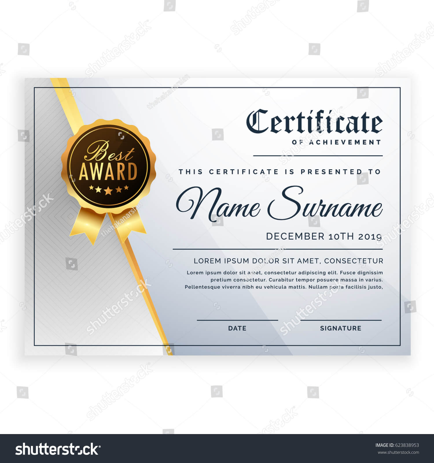 Vector Certificate Template Beautiful Certificate Template With Regard To Beautiful Certificate Templates