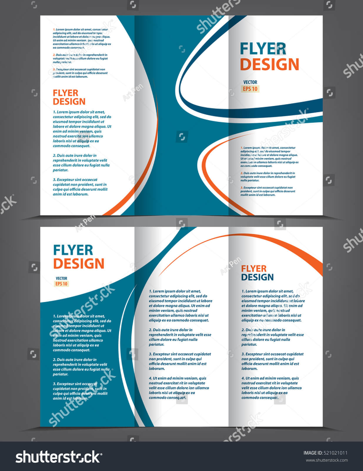 Vector Tri Fold Brochure Template Design Stock Vector With Regard To 1 Page Flyer Template