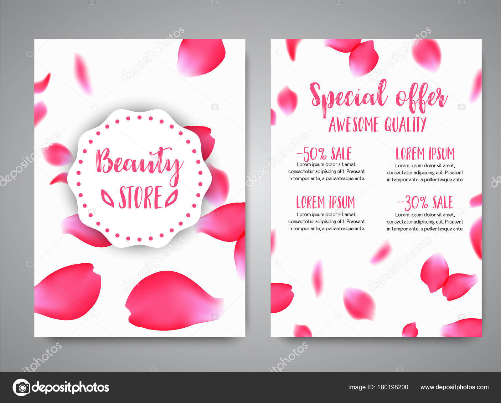 Vector Vertical Banners Template With Rose Petals. Business In Boutique Flyer Template Free