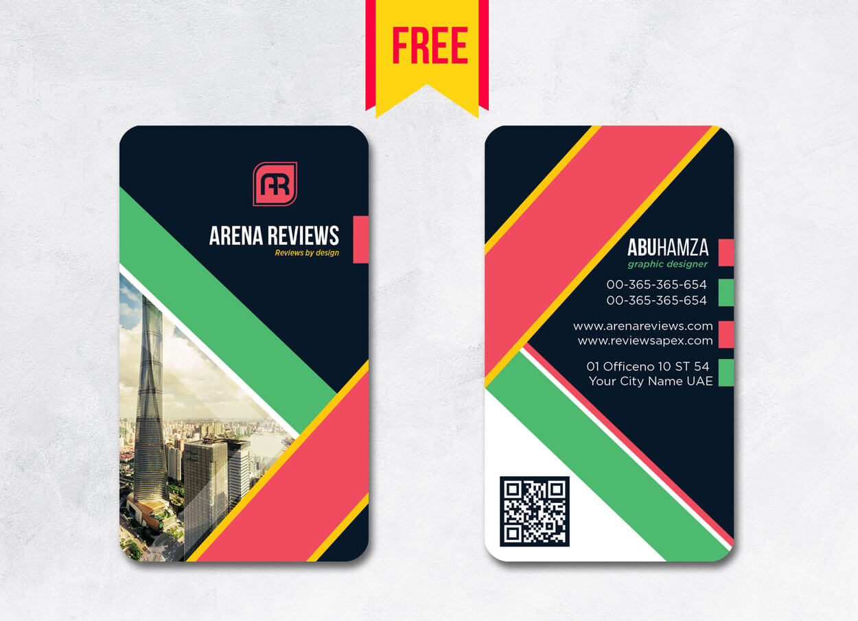 Vertical Business Card Design Psd – Free Download | Arenareviews Inside Blank Business Card Template Download