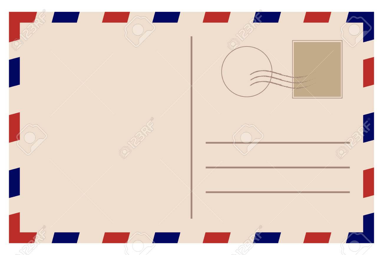 Vintage Postcard. Old Template. Retro Airmail Envelope With Stamp with regard to Airmail Postcard Template Vintage Postcard. Old Template. Retro Airmail Envelope With Stamp With Regard To Airmail Postcard Template