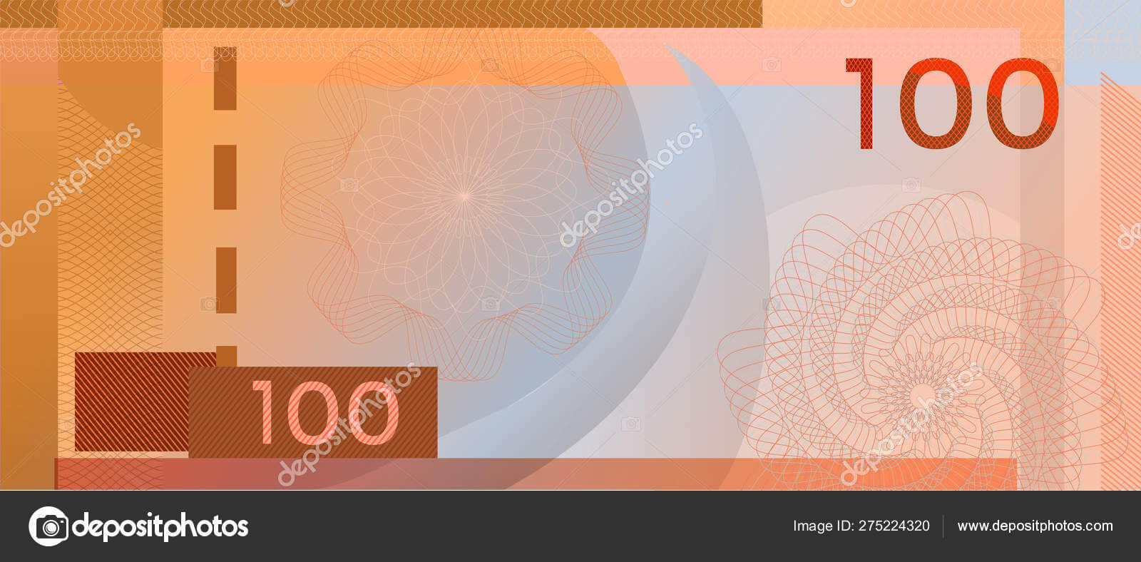 Voucher Template Banknote 100 With Guilloche Pattern Throughout Bank Note Template