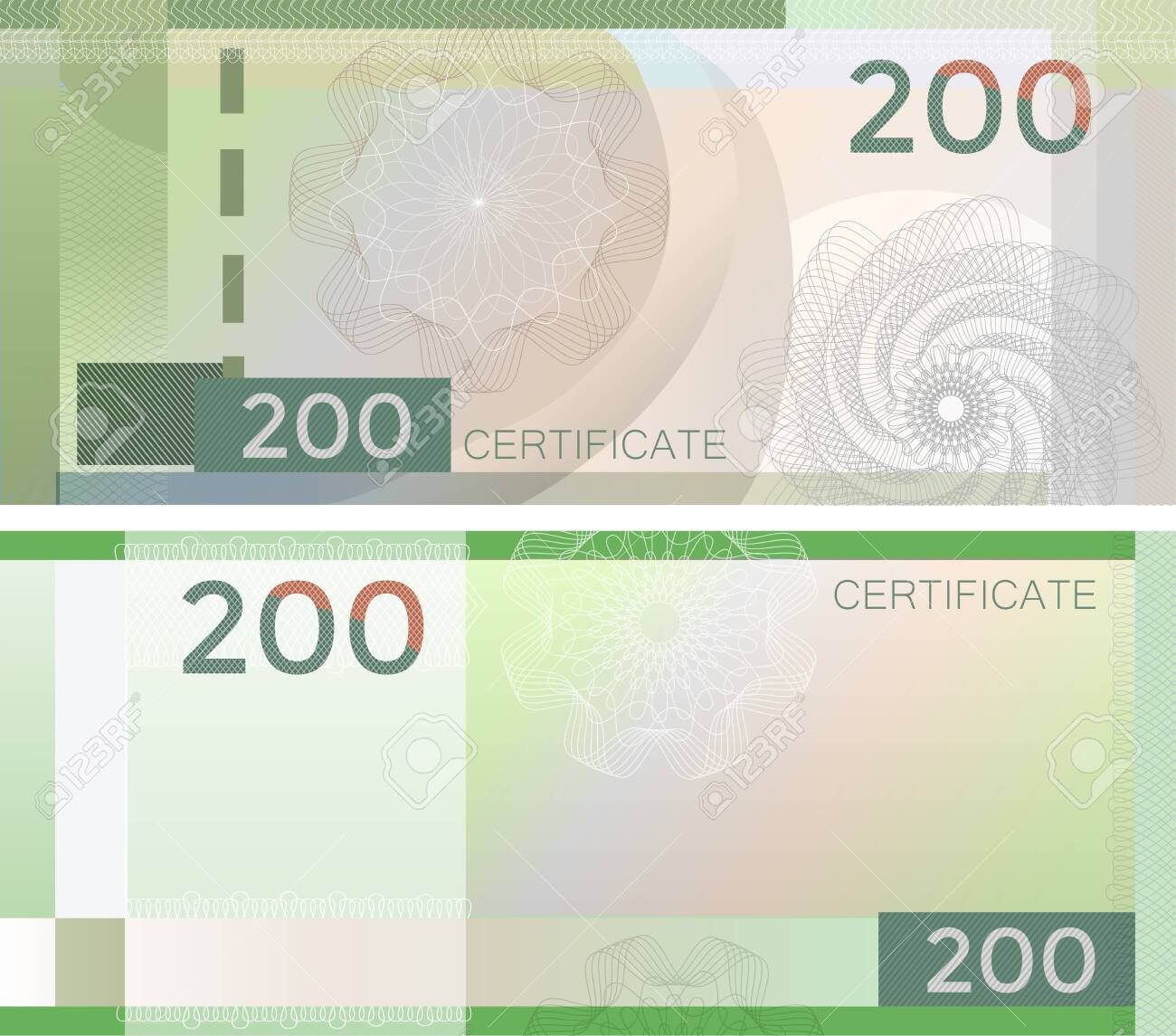 Voucher Template Banknote 200 With Guilloche Pattern Watermarks.. Intended For Bank Note Template