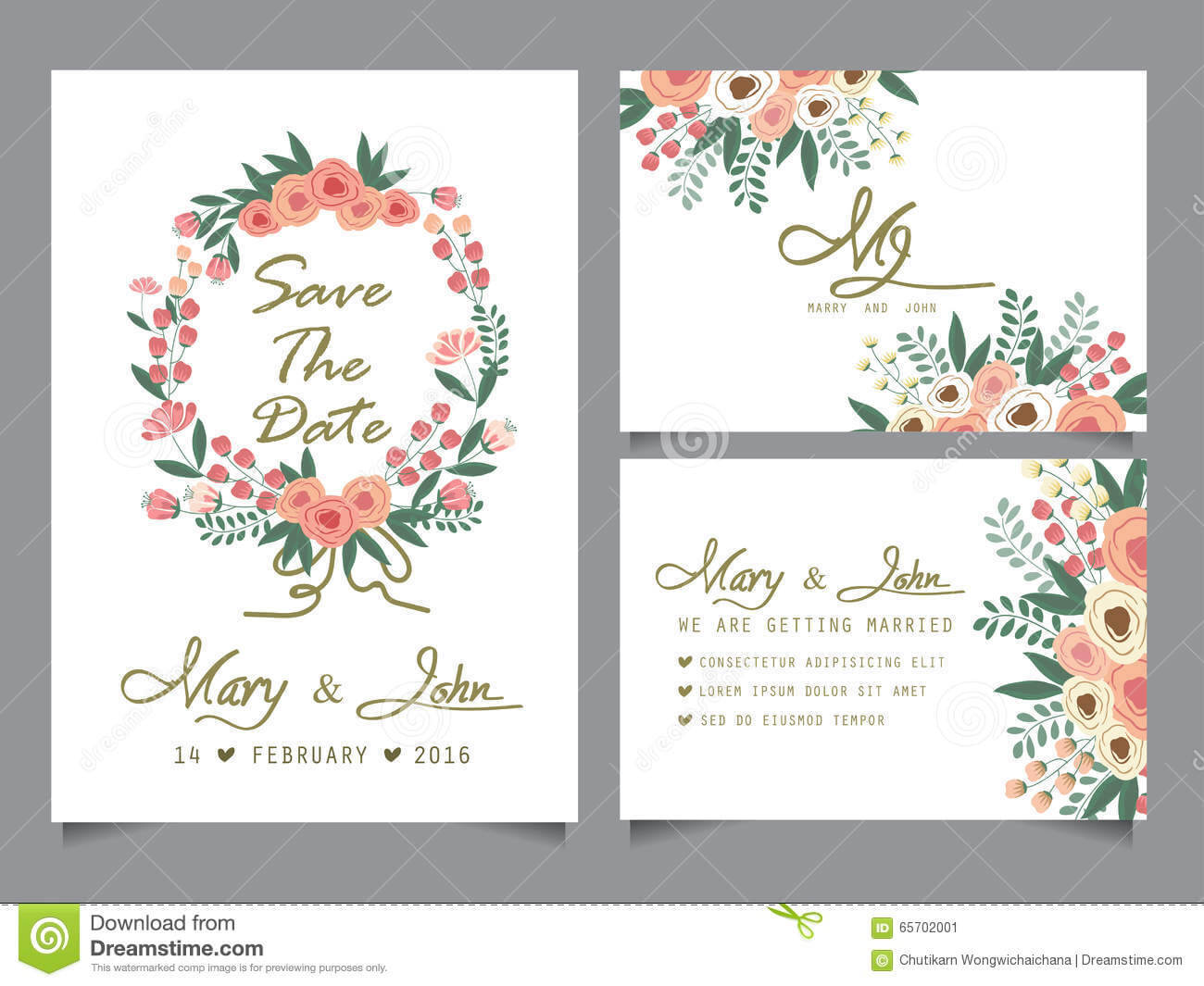 Wedding Invitation Card Template Stock Vector – Illustration With Anniversary Card Template Word