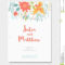Wedding Invitation With Floral Wreath, Flowers. Vector Throughout Baby Shower Menu Template Free