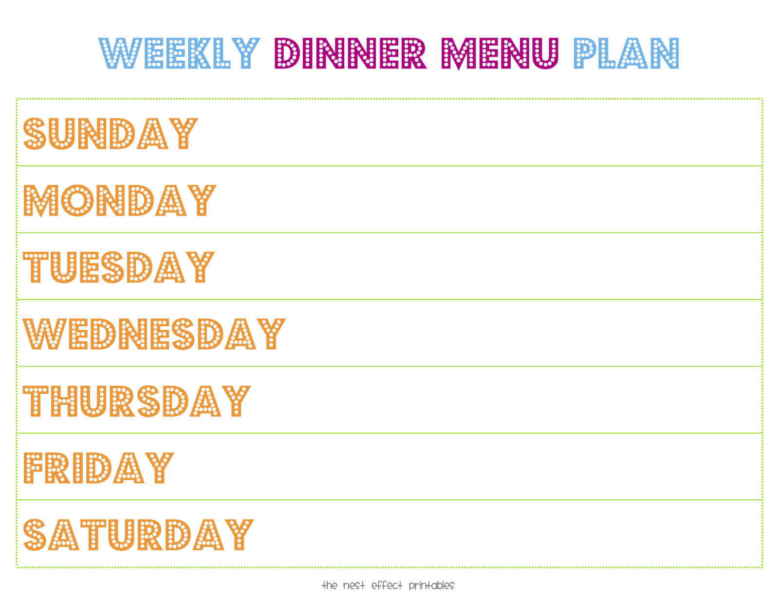 Weekly Dinner Menu Planner Template ] – Doc 400309 Menu For With Regard To Blank Dinner Menu Template