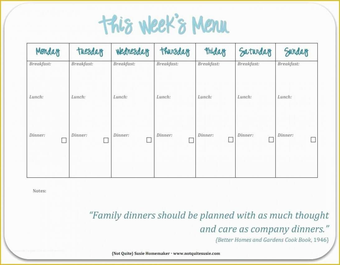 Weekly Menu Template 026 Ideas Dinner Free Printable Monthly Regarding Child Care Menu Templates Free