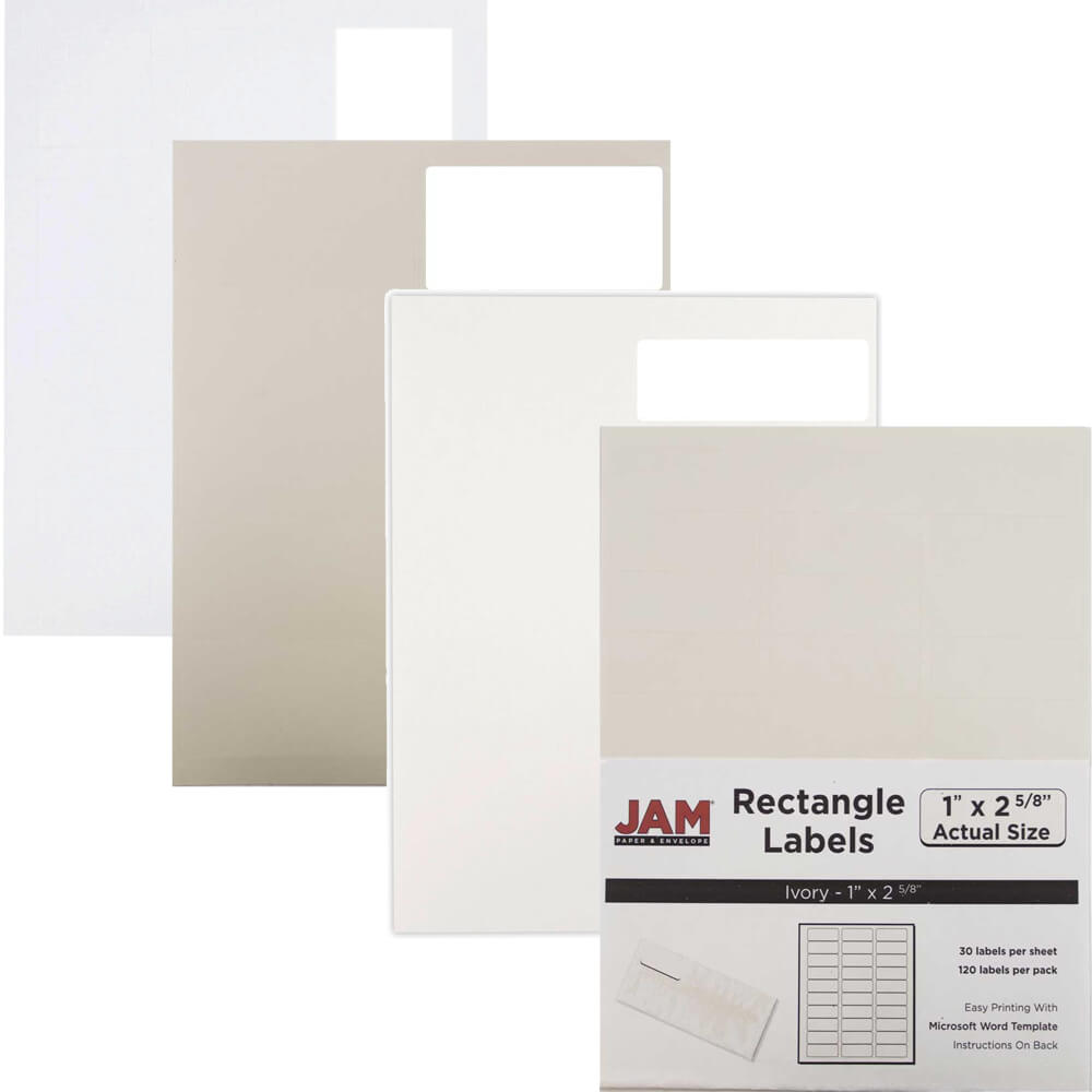 White & Ivory Labels | Jam Paper Intended For 4 X 2.5 Label Template