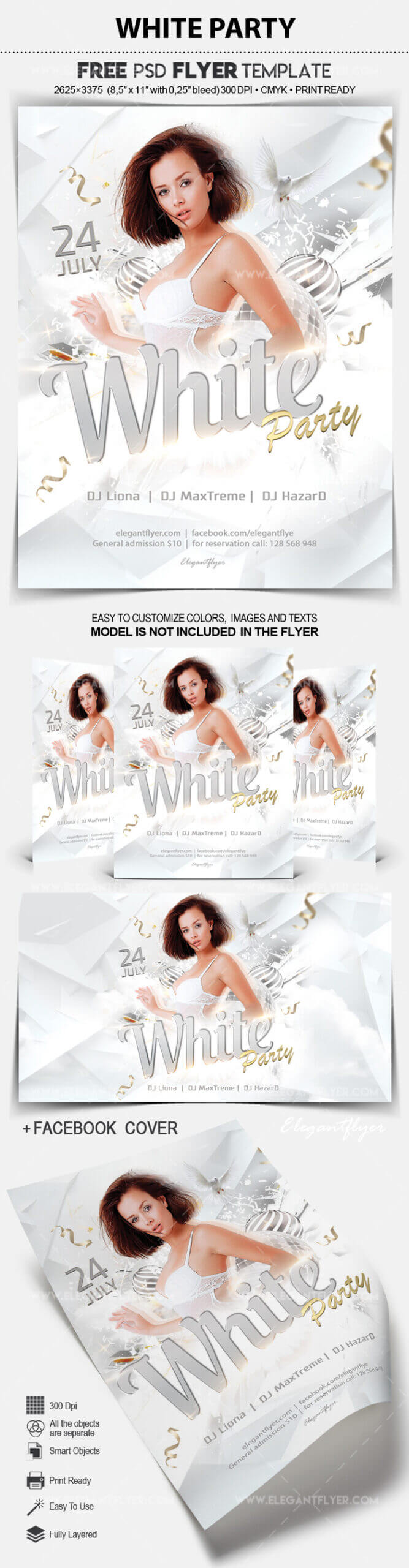 White Party – Free Flyer Psd Template Intended For All White Party Flyer Template Free
