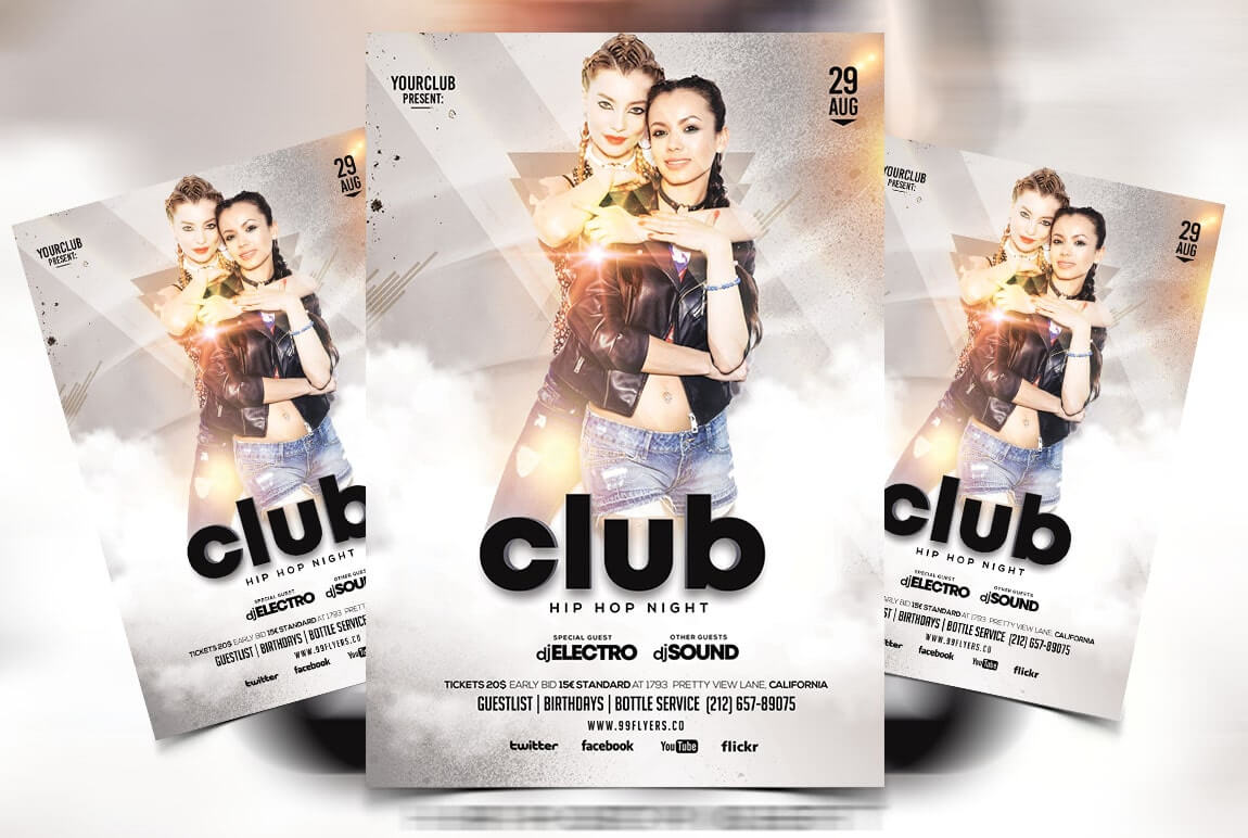 White Party Psd Free Flyer Template – Psdflyer.co With Regard To All White Party Flyer Template Free