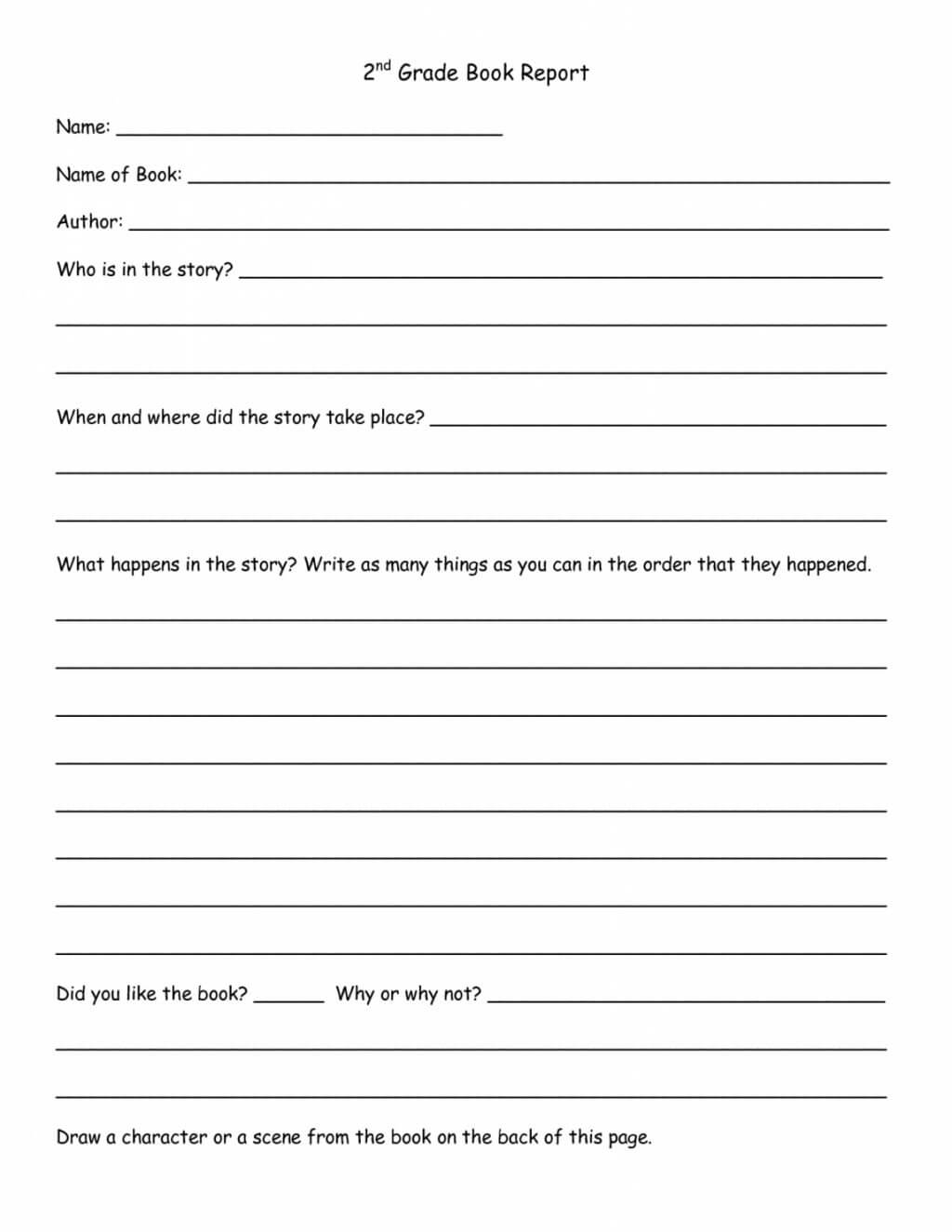 Worksheet Ideas ~ Second Grade Reading Worksheets Worksheet Inside 1St Grade Book Report Template