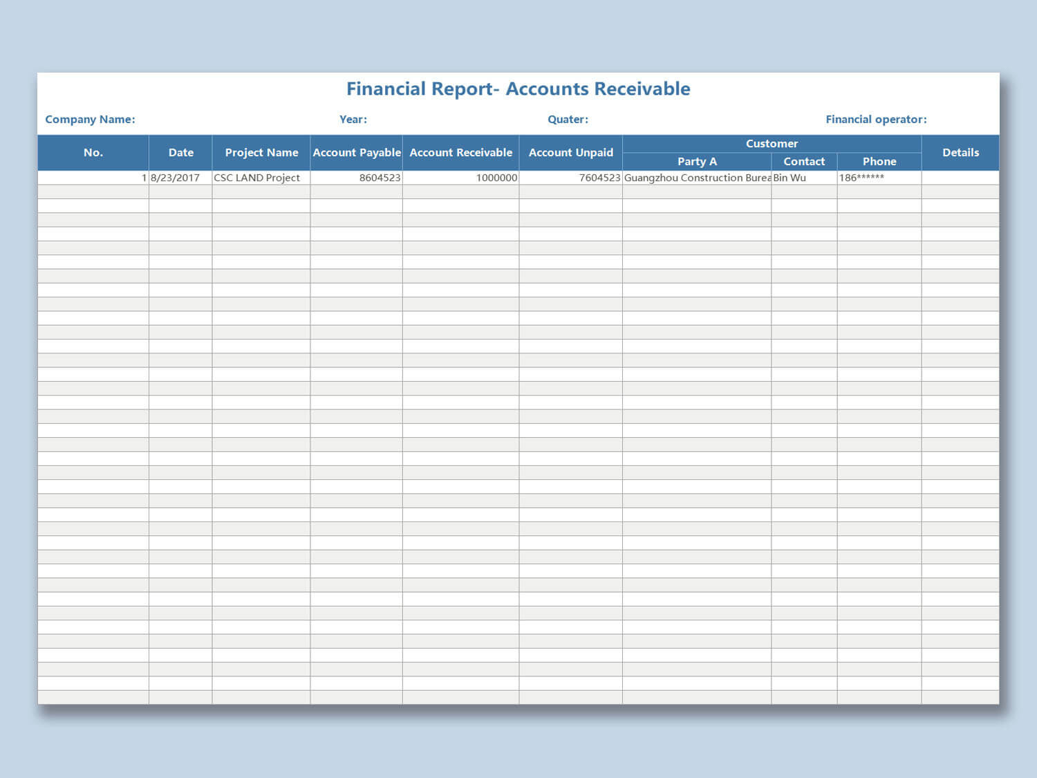 Wps Template – Free Download Writer, Presentation In Accounts Receivable Report Template