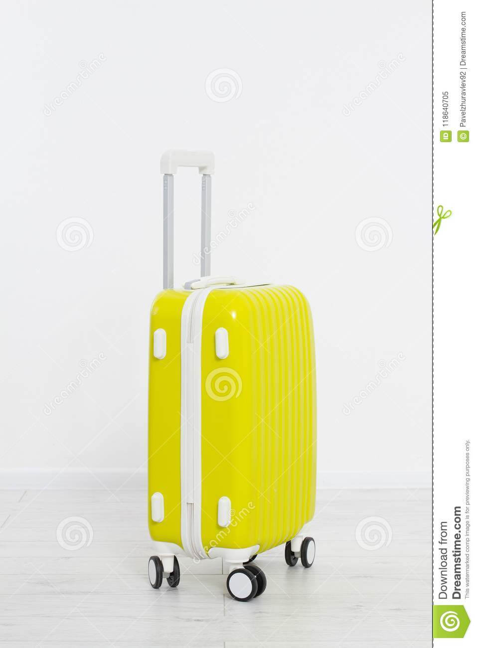 Yellow Suitcase On White Background .summer Holidays. Travel Pertaining To Blank Suitcase Template